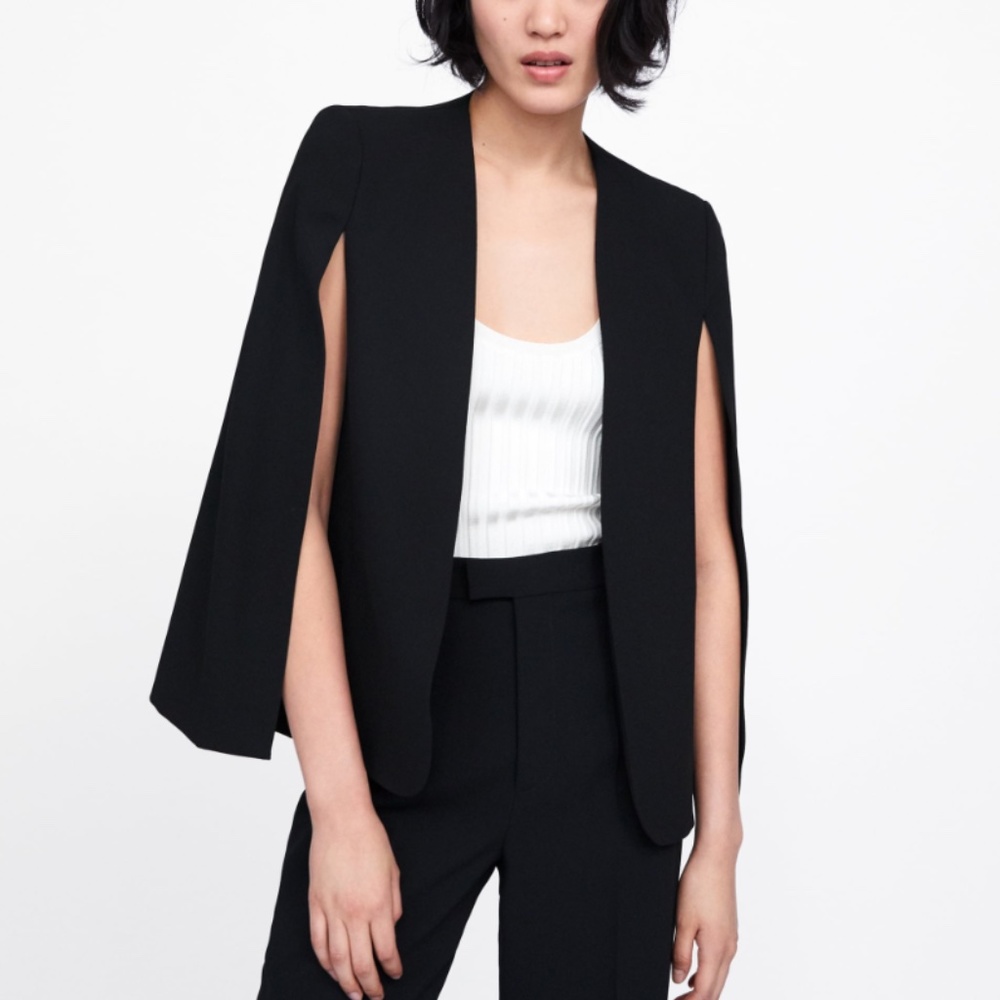 Black Zara Cape with Slits